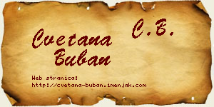 Cvetana Buban vizit kartica